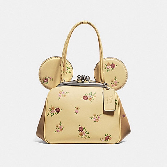 Coach KISSLOCK BAG FLORAL PRINT MINNIE MOUSE EARS - Picture 1 of 8